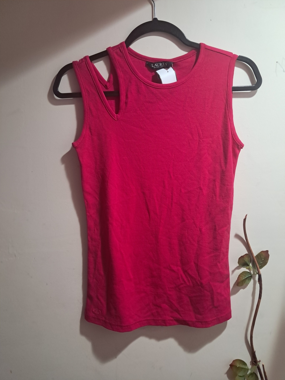Lauren Ralph Lauren Pink Cut-Out Tank Top - Size S (NWT) - Picture 12 of 13